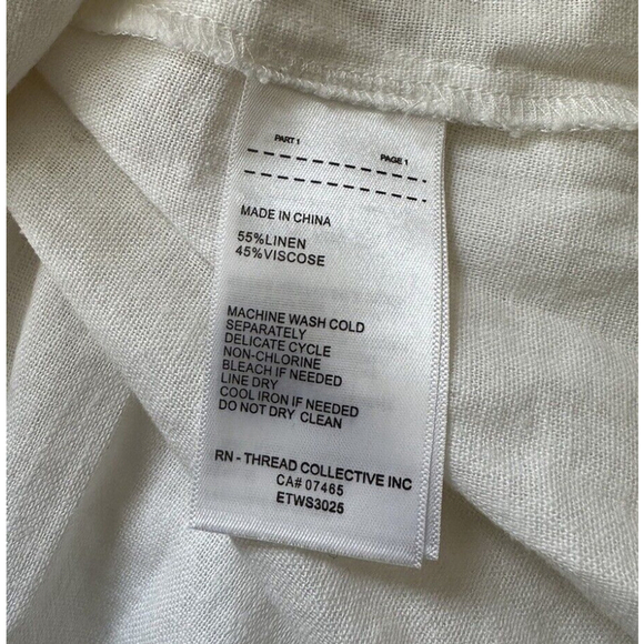 New Ellen Tracy Women Linen Tunic Top Medium White Bell Sleeves Boho‎ Lagenlook - Picture 7 of 7